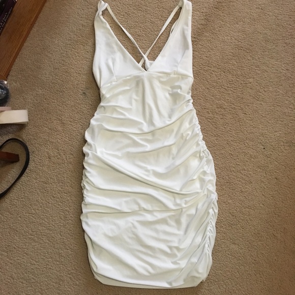 WHITE MIDI DRESS - FEMMELUXEFINERY - Picture 5 of 6